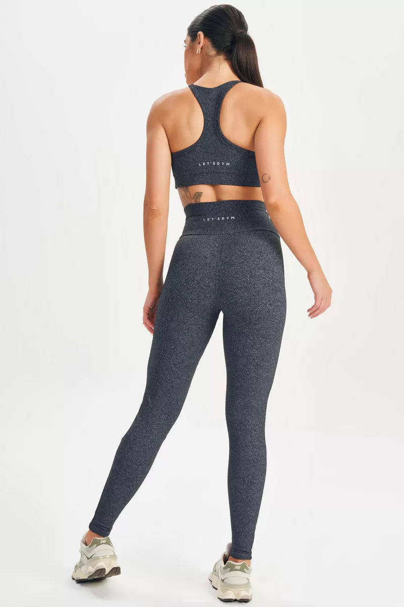 Lets Gym - Legging Basic Fusion Mescla Escuro - 2617ME
