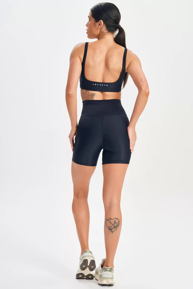 Lets Gym - Minimal Bold Black Shorts - 2574PT