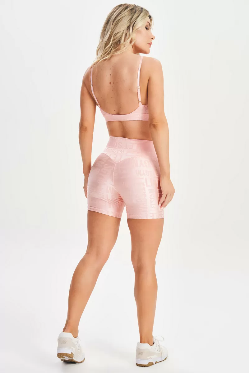 Lets Gym - Shorts Velvet Name Rose - 2629RS
