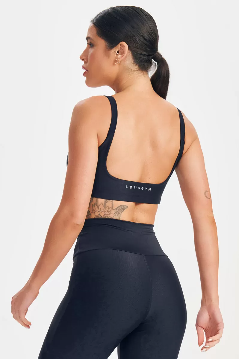 Lets Gym - Black Minimal Bold Top - 2572PT