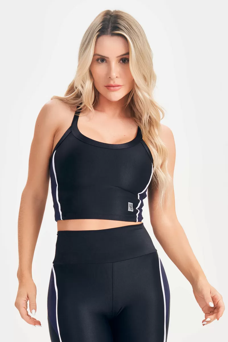 Lets Gym - Cropped Elemental Preto - 2682PT