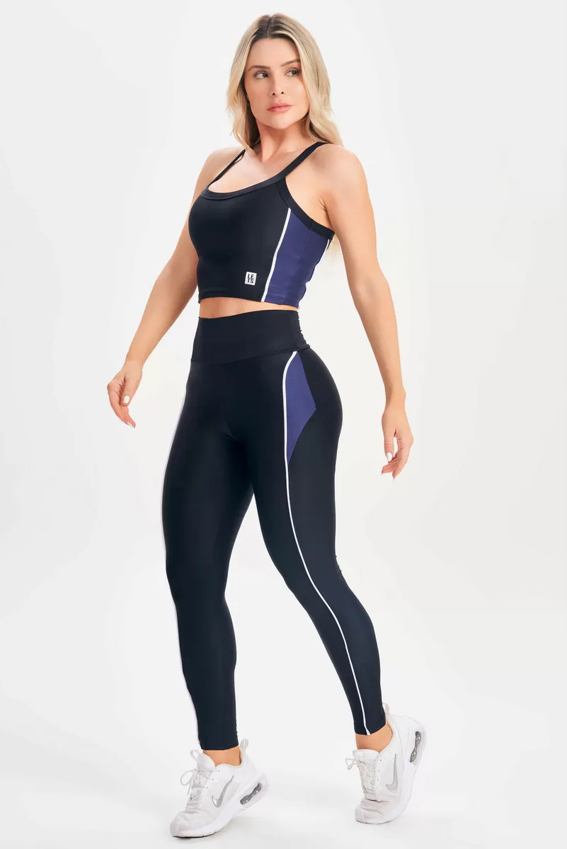 Lets Gym - Black Elemental Crop Top - 2682PT