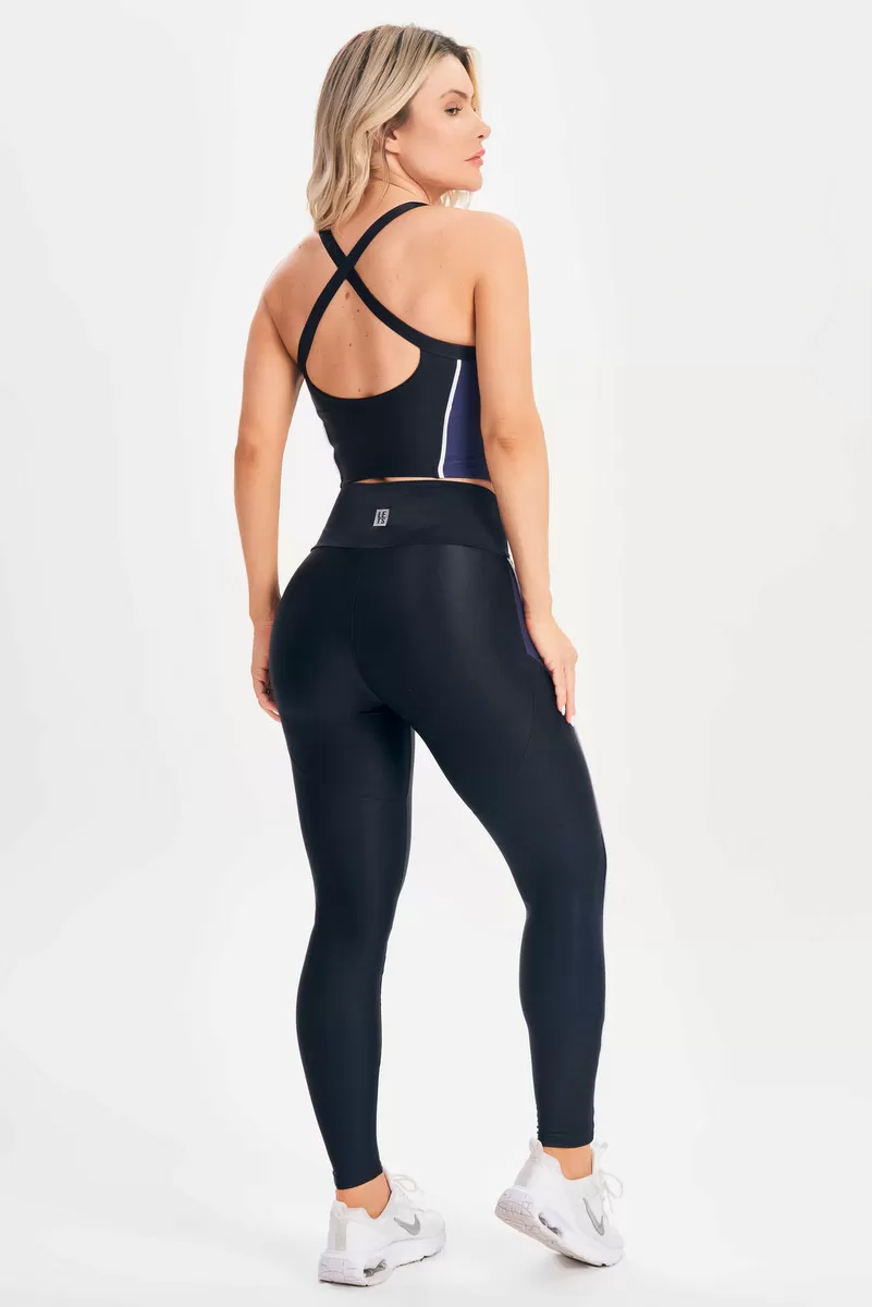 Lets Gym - Black Elemental Crop Top - 2682PT