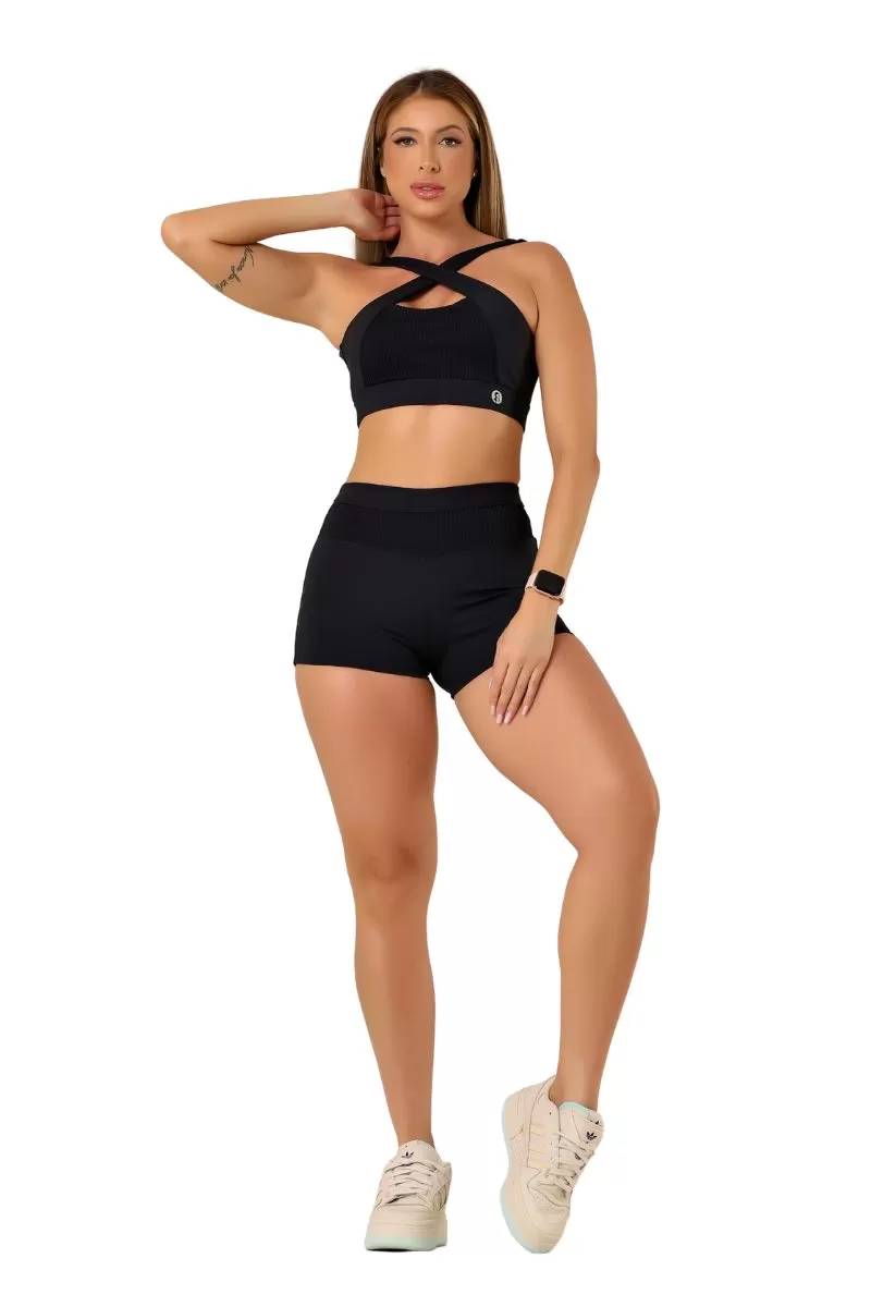 Garotafit - Shorts Dandy Preto - SH544A