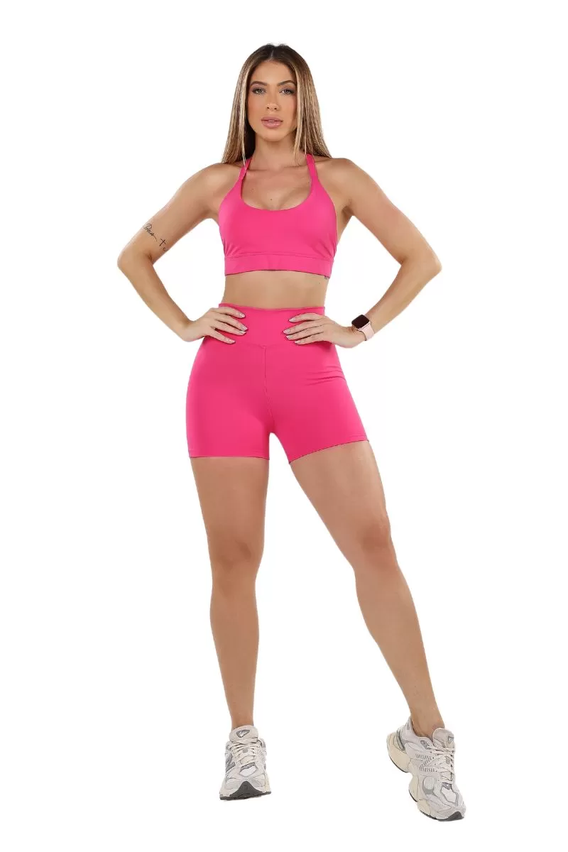 Garotafit - Magenta Swell Short Set - SCJ127DM