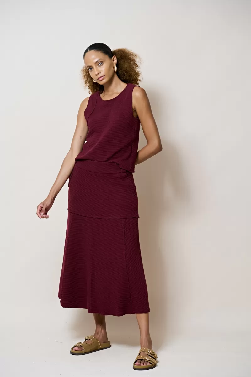 Hidrogênio - SAIA MIDI A FIO VINHO - 20377043