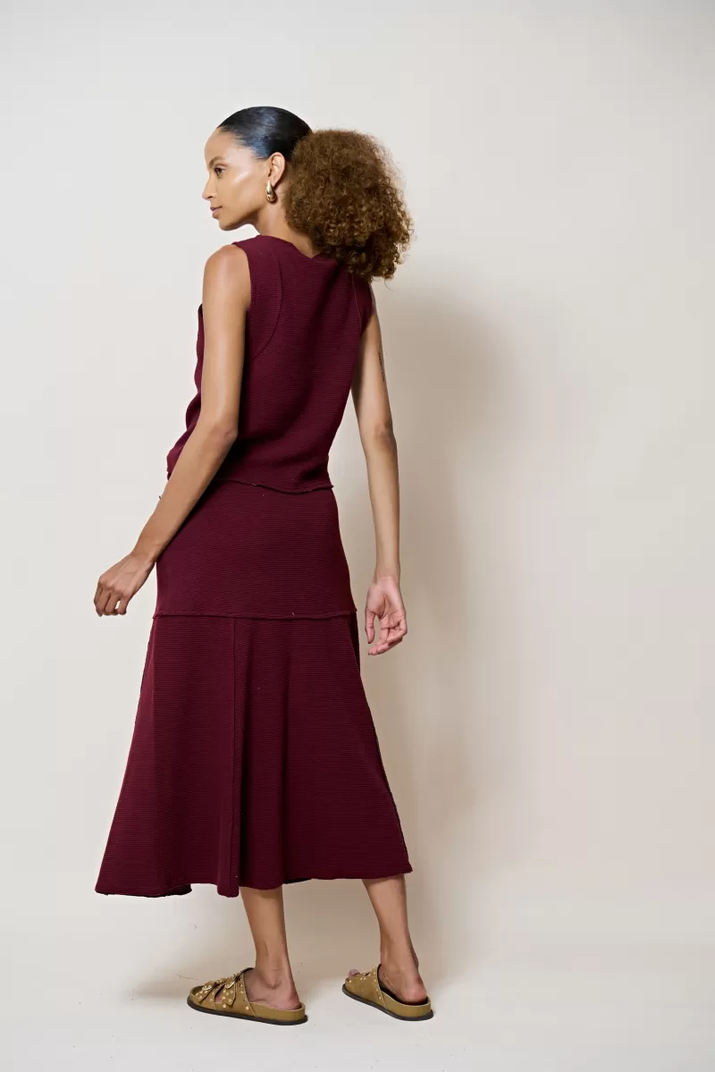 Hidrogênio - SAIA MIDI A FIO VINHO - 20377043