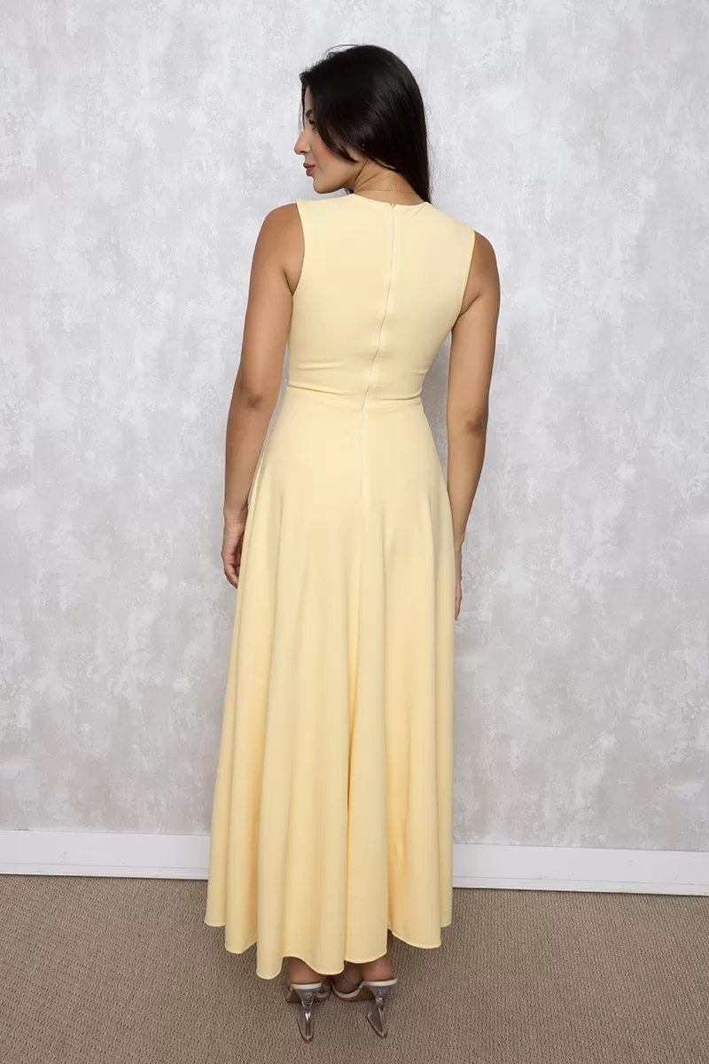 Dot Clothing - Dress Midi Dot Clothing Clara Det Yellow Buttons - 2641AMARELO