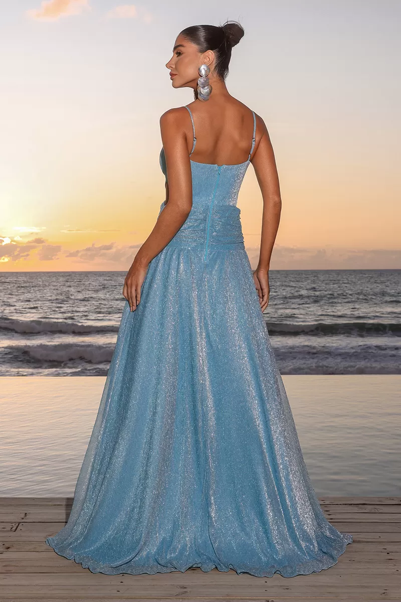 Dot Clothing - Long Dress Dot Clothing Mirabel Lurex Azul Serenity - 2561SERENITY