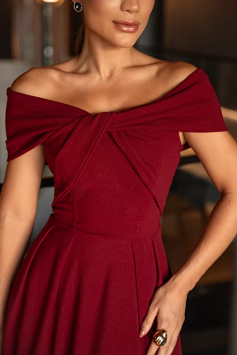 Dot Clothing - Dress Longuete Dot Clothing Cleo Shoulder to Shoulder Marsala - 2644MARSALA