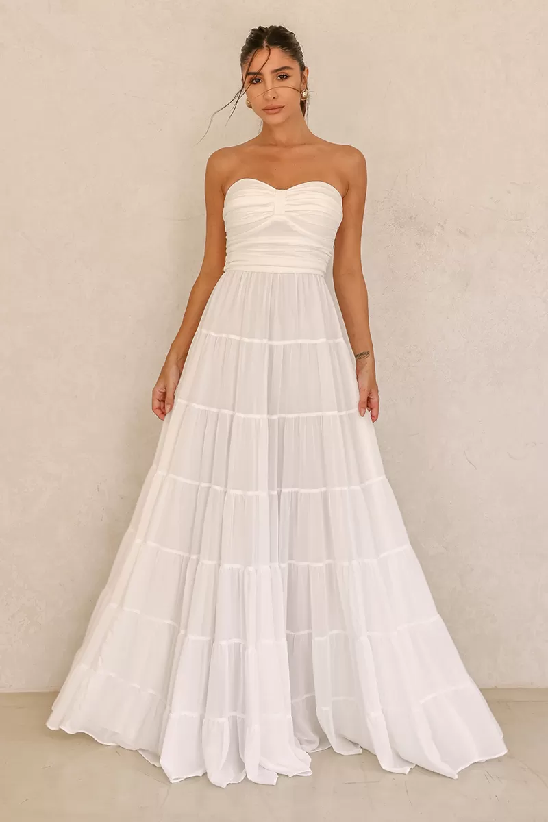 Dot Clothing - Vestido Longo Dot Clothing Mira TQC Off White - 2620OFF