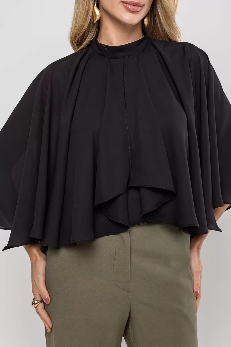 Miss Misses - Crepe Vanda Shirt Overlay with Black Button - 54516001