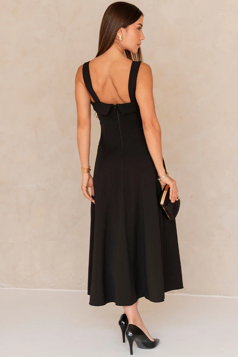 Miss Misses - Vestido Gisele Com Detalhe Passante Metal Preto - 54491001