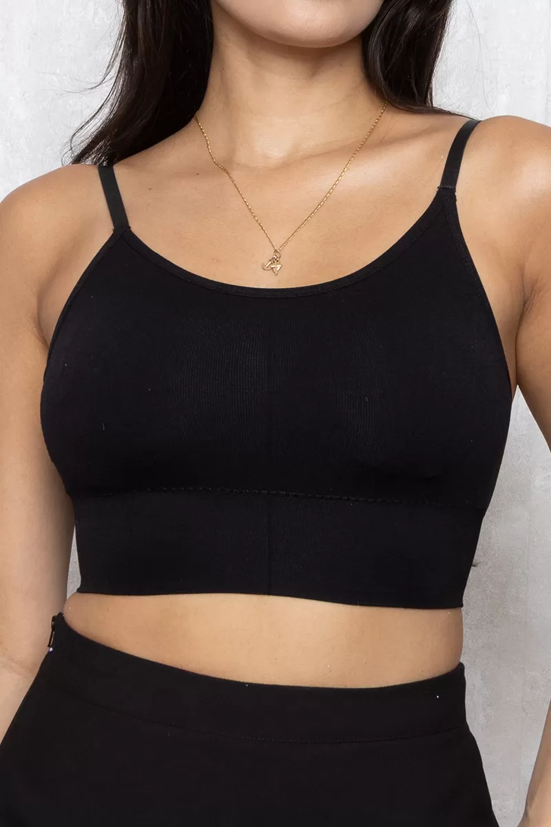 Dress Us - Top Cropped Alças Finas Preto - 160004PRETO