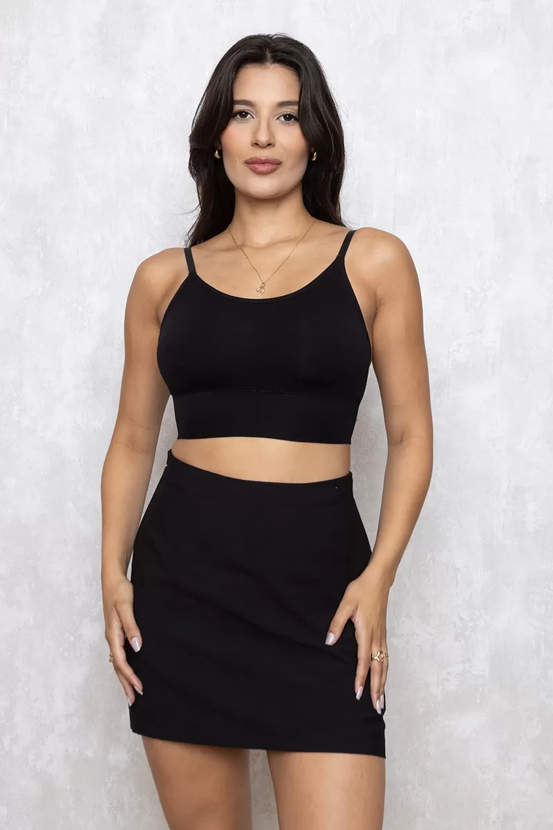 Dress Us - Top Cropped Alças Finas Preto - 160004PRETO