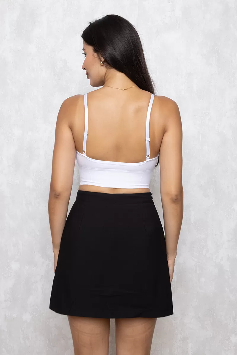 Dress Us - White Cropped Top with Thin Straps - 160004BRANCO