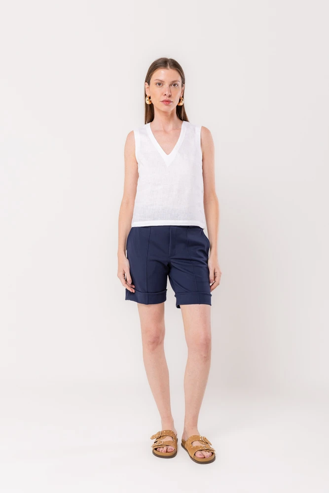 Hidrogênio - BERMUDA ALFAIATARIA C/ BOLSO E LAPELA MARINHO - 20287004