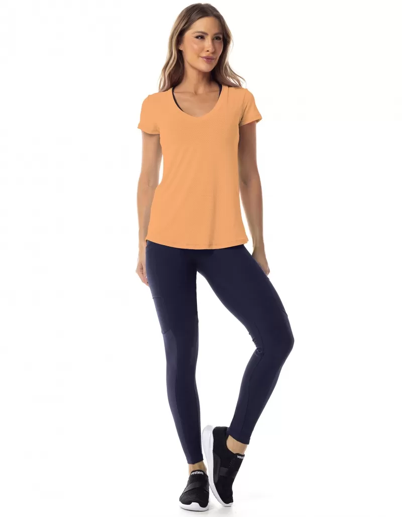 Vestem - Blusa Dry Fit Manga Curta Janice Laranja Energia - BMC31.ESS.C0373