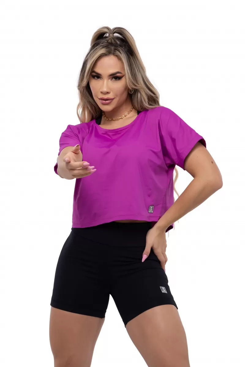Elastic Power Trincks - Cropped Basic Poliamida Roxo - 