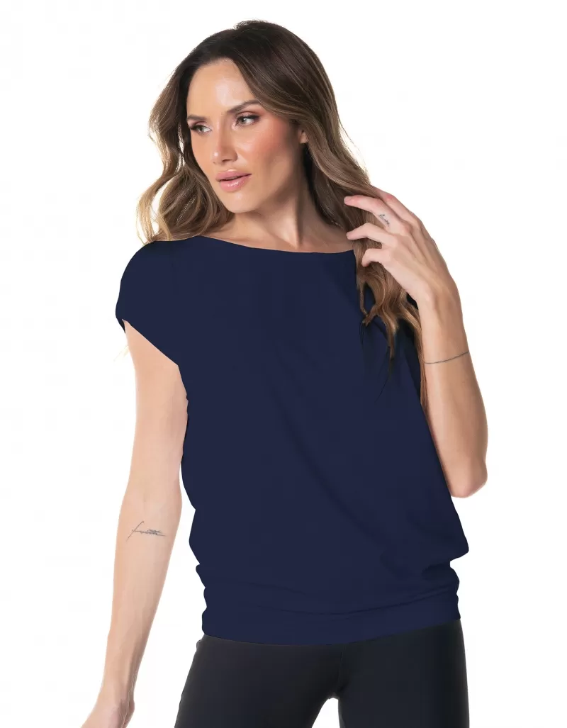 Vestem - Blusa Dry Fit Manga Curta Taty Marinho Escuridão - BMC729.ESS.C0173