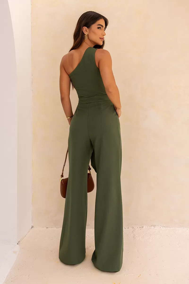 Dot Clothing - Macacão Katia Dot Clothing Detalhe Amarração Verde - 2636VERDE