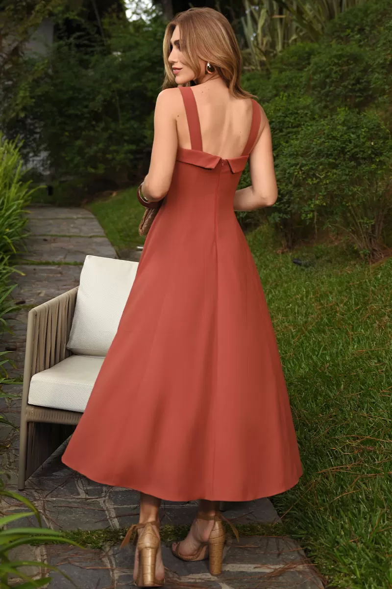 Miss Misses - Gisele Dress with Brown Metal Loop Detail - 54491214