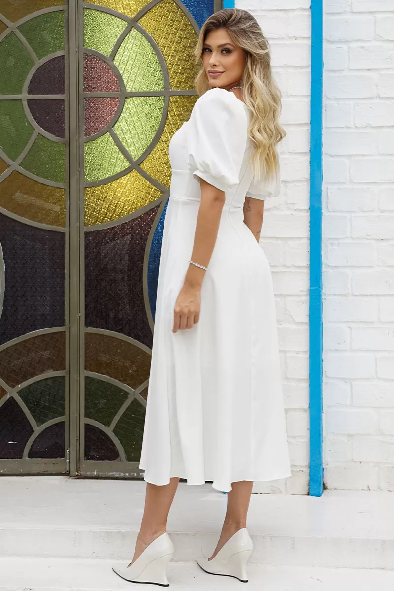 Miss Misses - Vestido Daniela Manga 3/4 C/ Zíper Off - 54514005