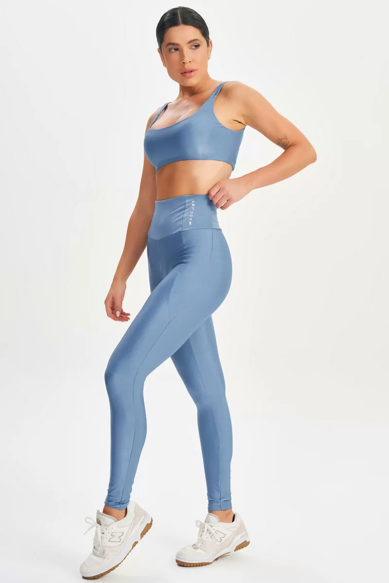 Lets Gym - Legging Minimal Bold Azul Vintage - 2573AZ