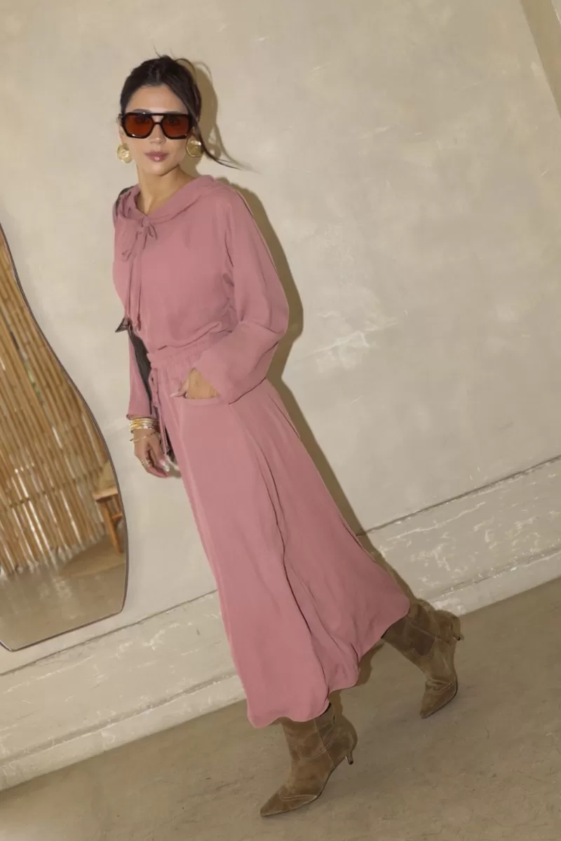 Hidrogênio - GODE SKIRT WITH POCKETS AND PINK ELASTIC WAISTBAND - 20298070