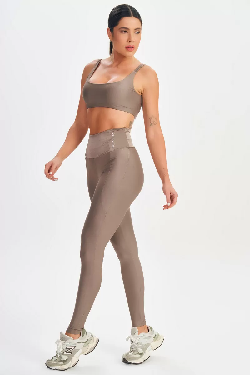 Lets Gym - Minimal Bold Brown Leggings - 2573CT