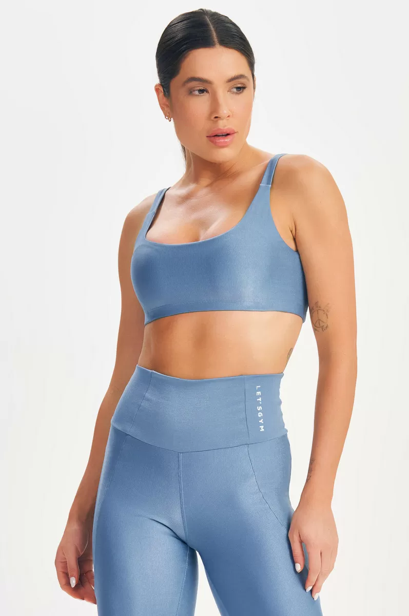 Lets Gym - Minimal Bold Vintage Blue Top - 2572AZ