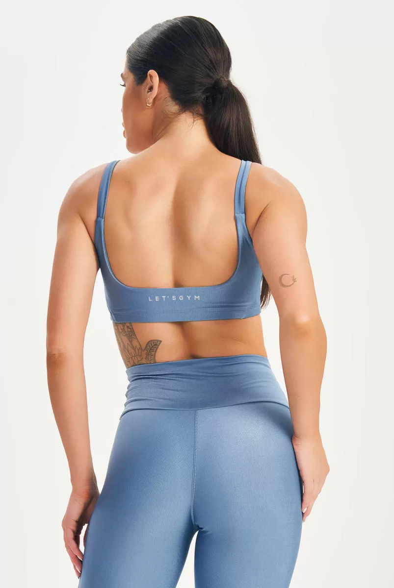 Lets Gym - Minimal Bold Vintage Blue Top - 2572AZ