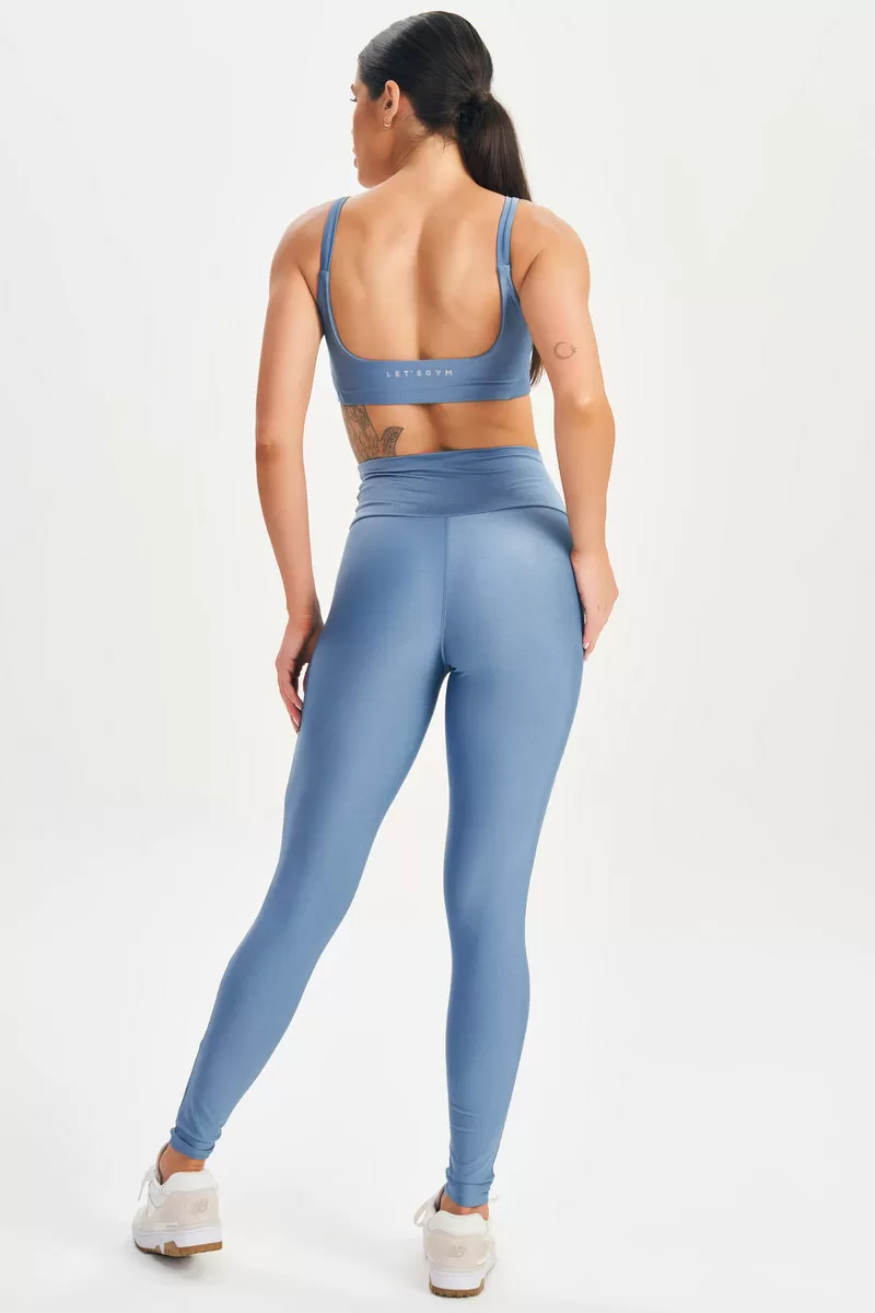 Lets Gym - Minimal Bold Vintage Blue Top - 2572AZ