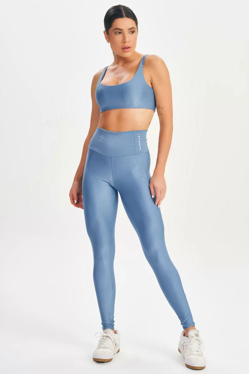 Lets Gym - Minimal Bold Vintage Blue Top - 2572AZ