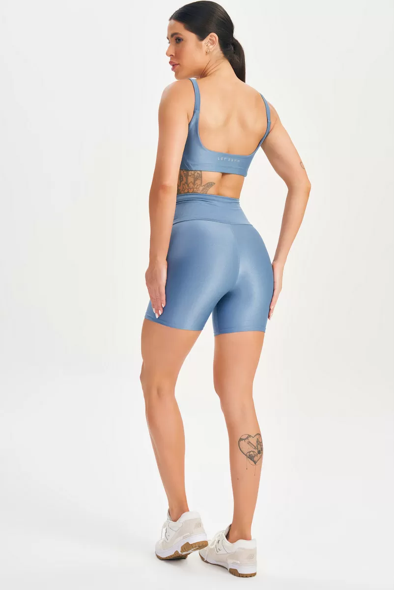 Lets Gym - Vintage Blue Minimal Bold Shorts - 2574AZ