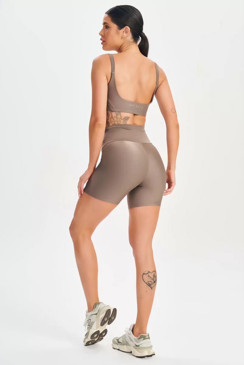 Lets Gym - Minimal Bold Brown Shorts - 2574CT