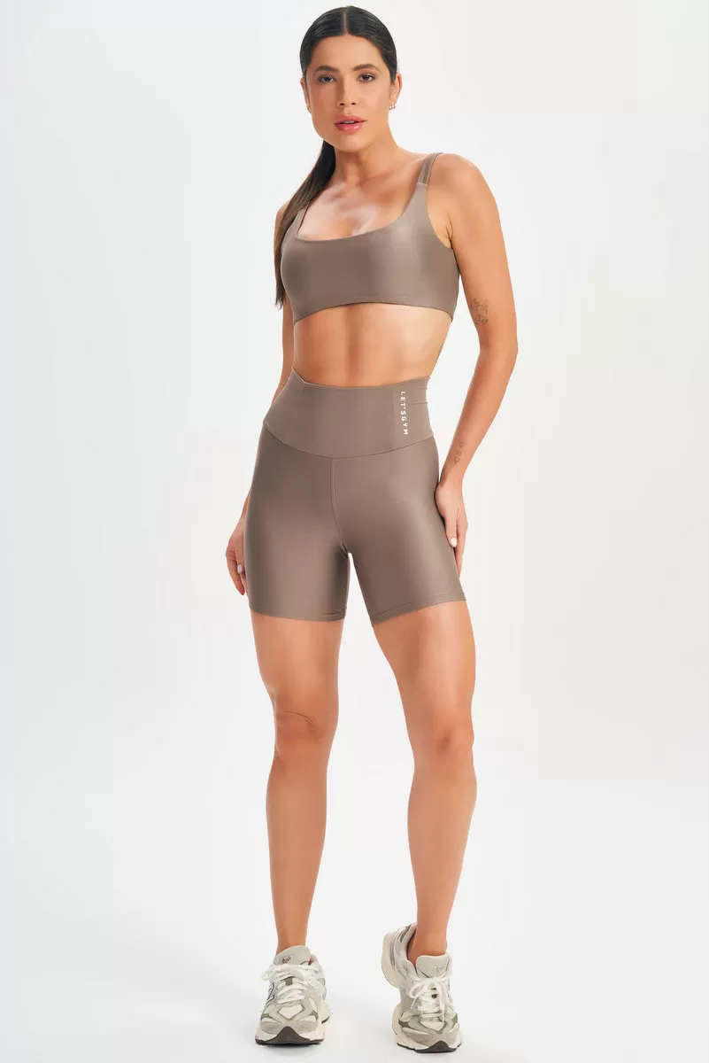 Lets Gym - Minimal Bold Brown Shorts - 2574CT