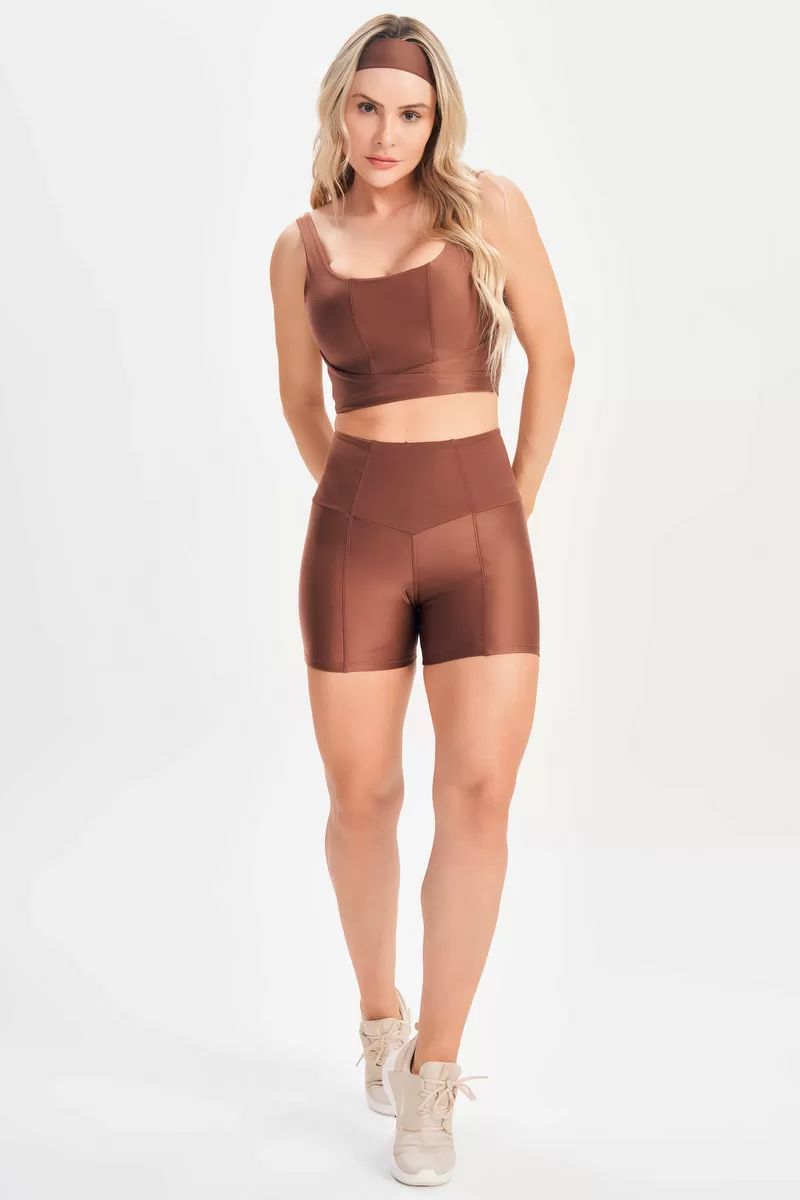 Lets Gym - Minimal Bold Cappuccino Shorts - 2653CP