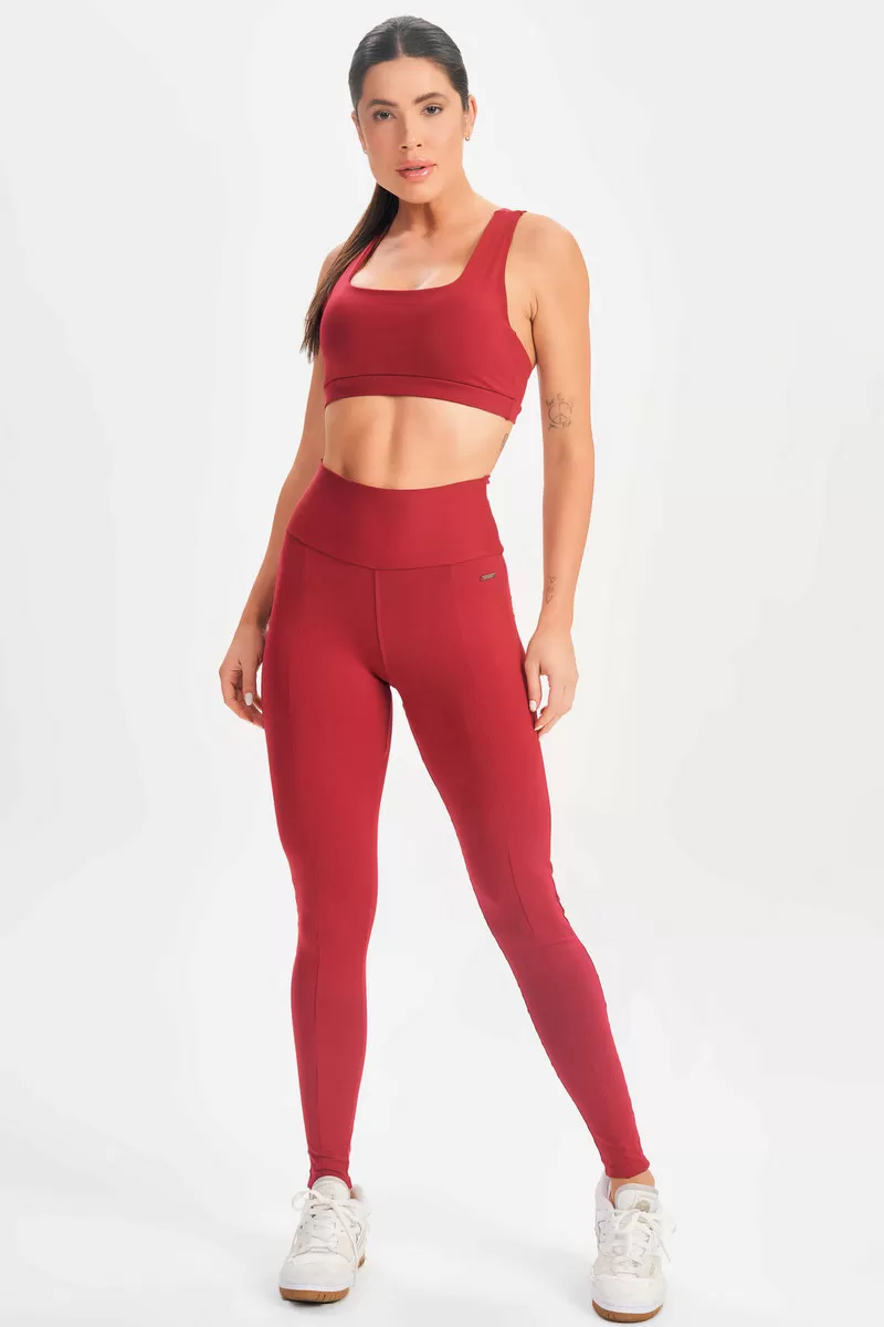 Lets Gym - Basic Flex Marsala Leggings - 2625MS