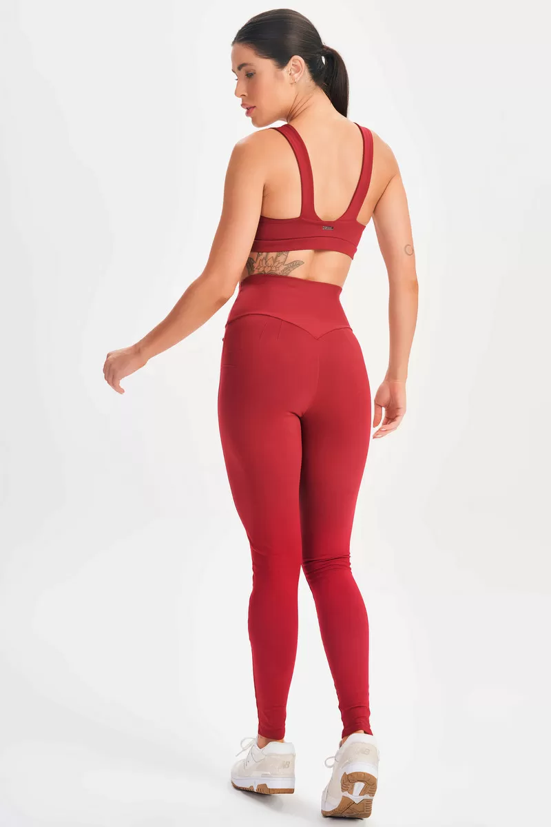 Lets Gym - Basic Flex Marsala Leggings - 2625MS