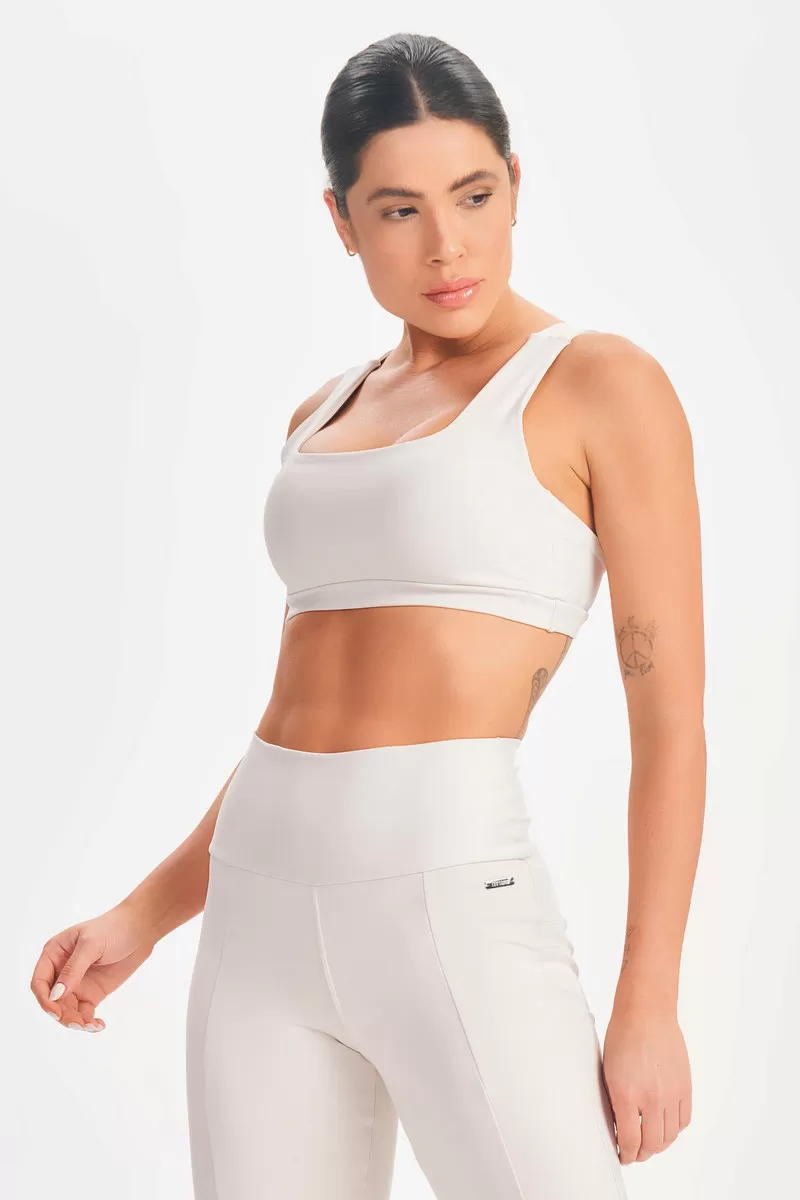 Lets Gym - Top Basic Flex Off White - 2624OFW