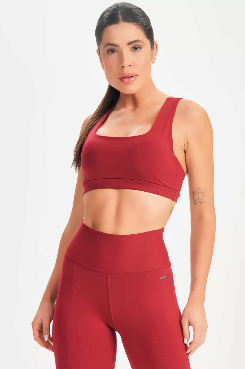 Lets Gym - Top Basic Flex Marsala - 2624MS