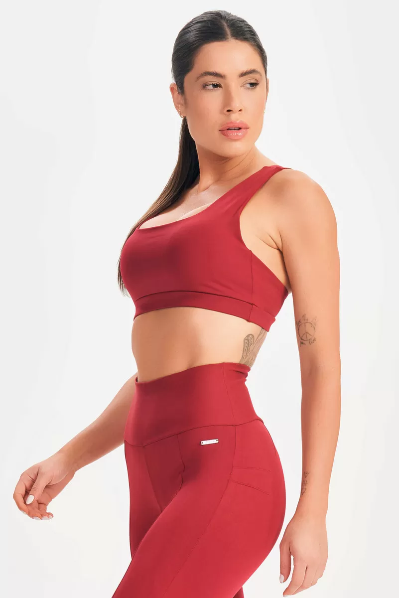 Lets Gym - Top Basic Flex Marsala - 2624MS