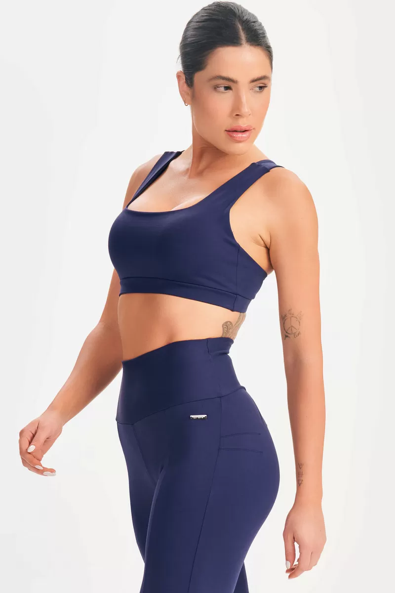 Lets Gym - Top Basic Flex Azul Marinho - 2624AZ