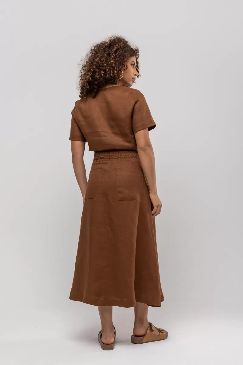 Hidrogênio - BROWN V-NECK BLOUSE - 20383031