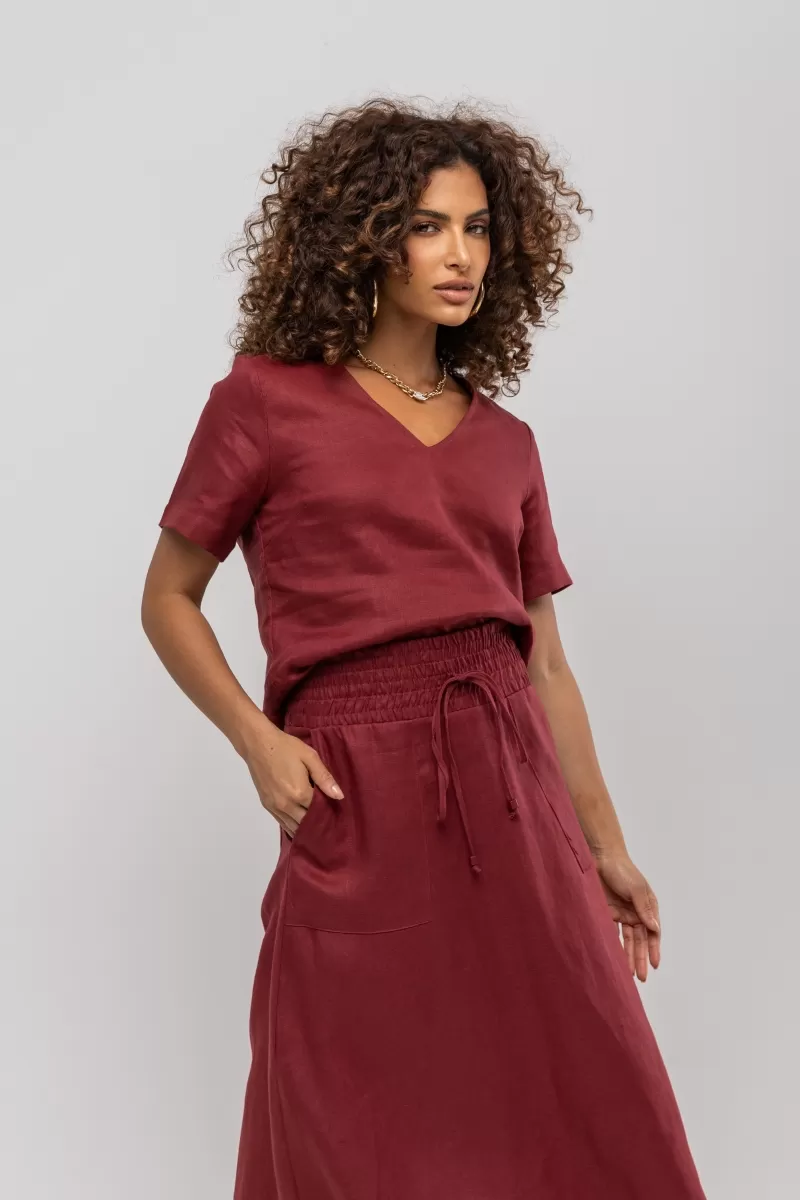 Hidrogênio - V-NECK WINE BLOUSE - 20383043
