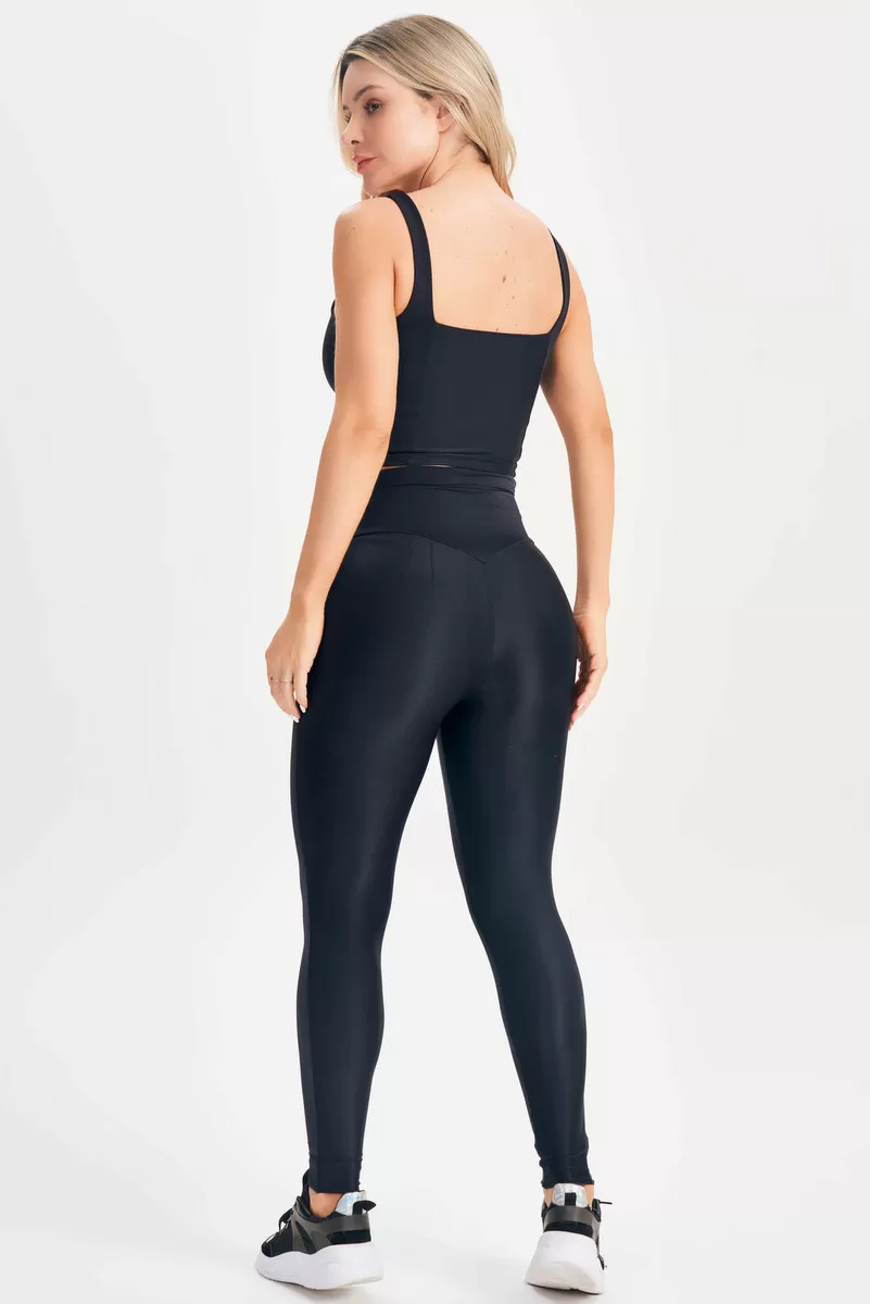 Lets Gym - Cropped Contour Preto - 2673PT