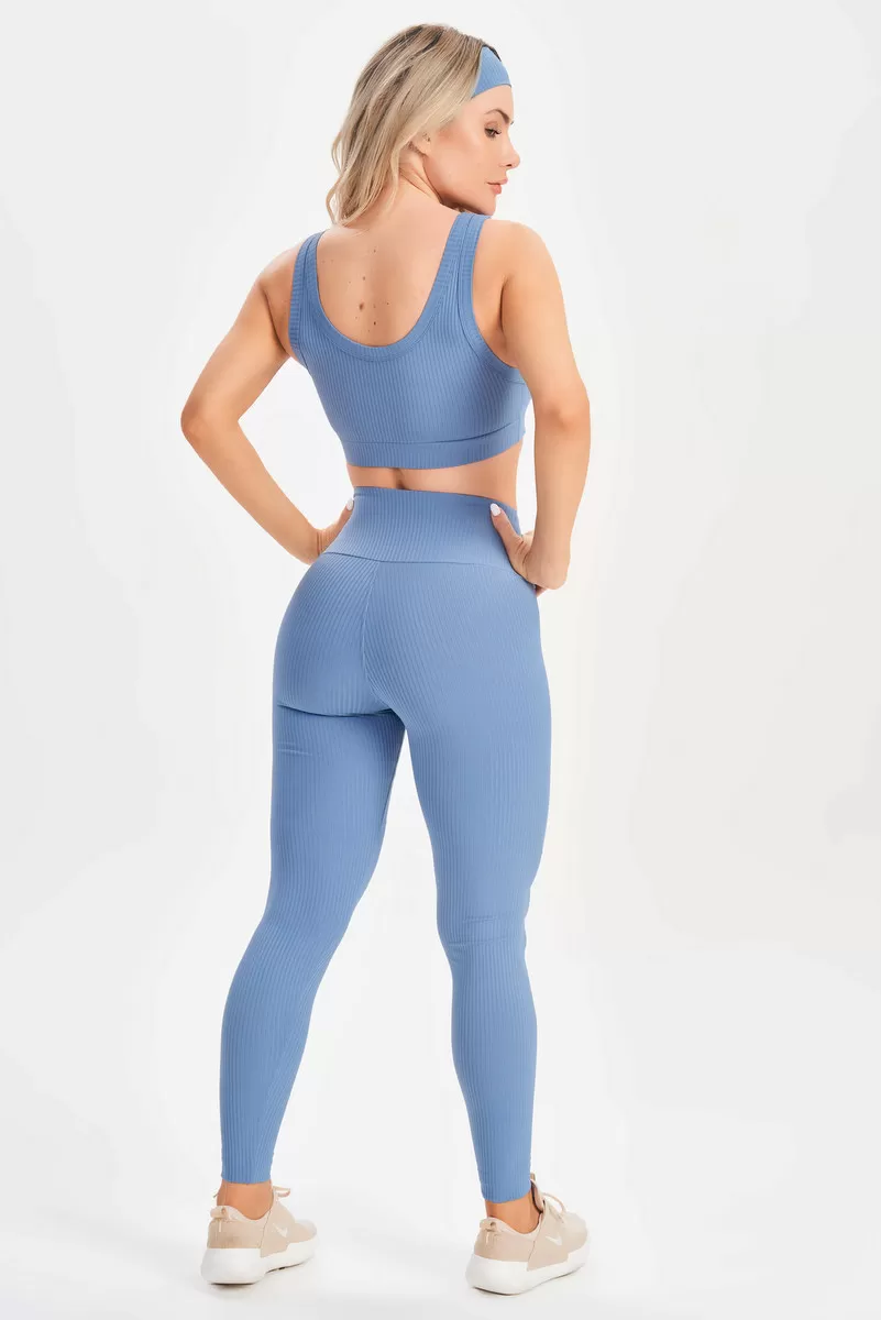 Lets Gym - Top Comfort Rib Azul - 2677AZ