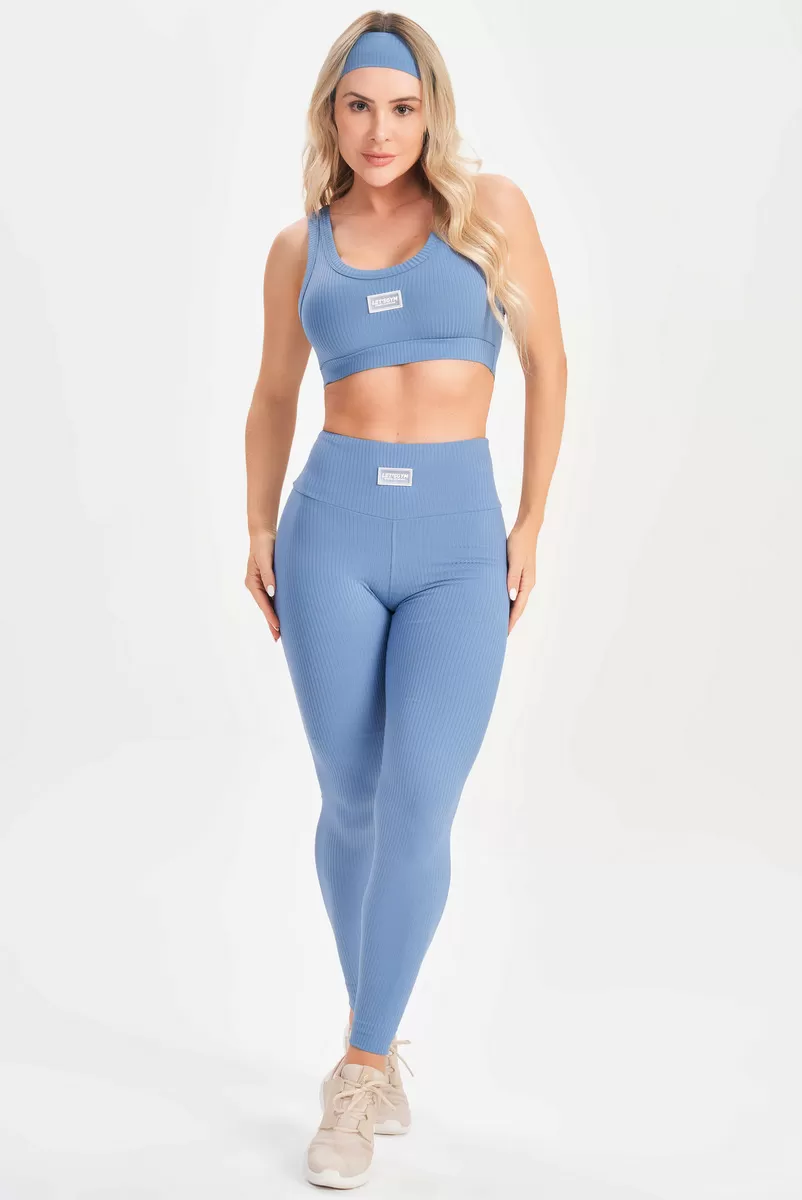 Lets Gym - Top Comfort Rib Azul - 2677AZ