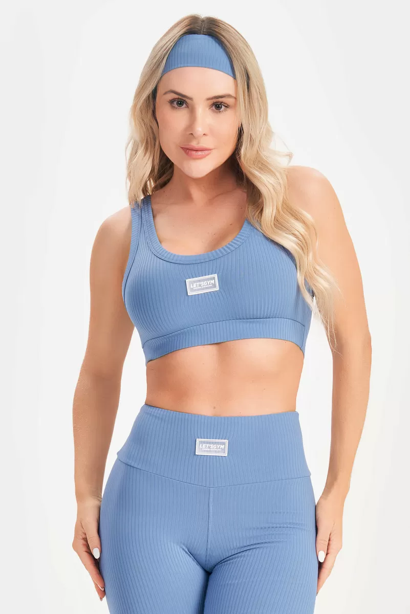 Lets Gym - Top Comfort Rib Azul - 2677AZ